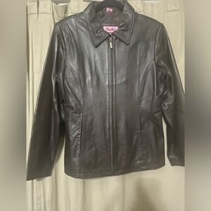 Women’s Vintage dark brown Leather Jacket Medium